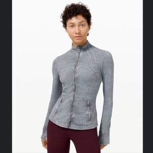 Lululemon Gray Define Nulux Wash Zip Up Stand Up Neck Women's Jacket Size 2